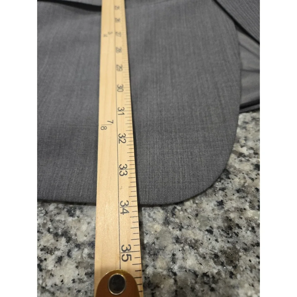 Perry Ellis portfolio Modern Fit 50 L Wool Blend Suit Jacket Blazer Gray